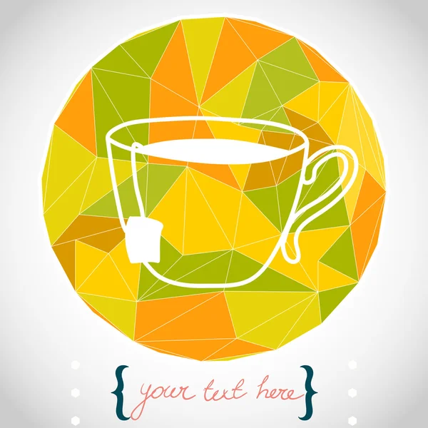 Hand drawn cartoon cup of tea. — Stock Vector