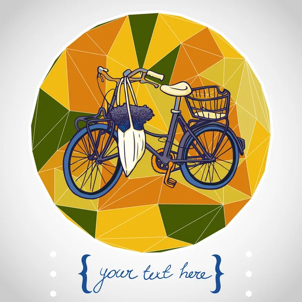 Bicicletta vintage con fiori — Vettoriale Stock