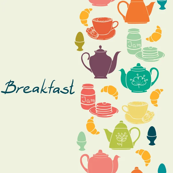 Breakfast seamless pattern — Stock Vector