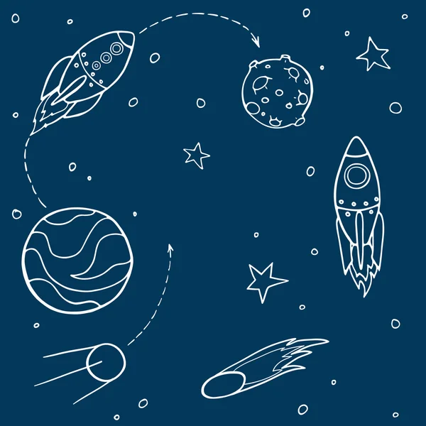 Set of cartoon space elements Royalty Free Stock Illustrations