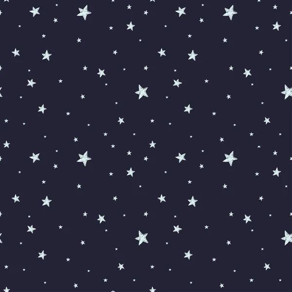 Pattern with night sky and stars Stock Illustration