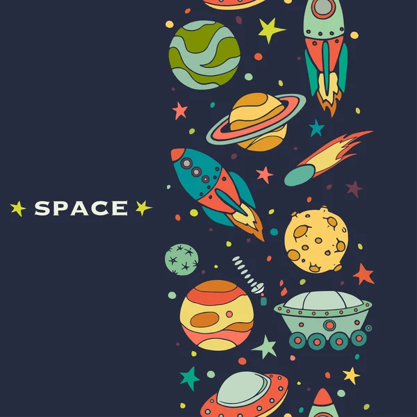 Seamless pattern with space Stock Illustration