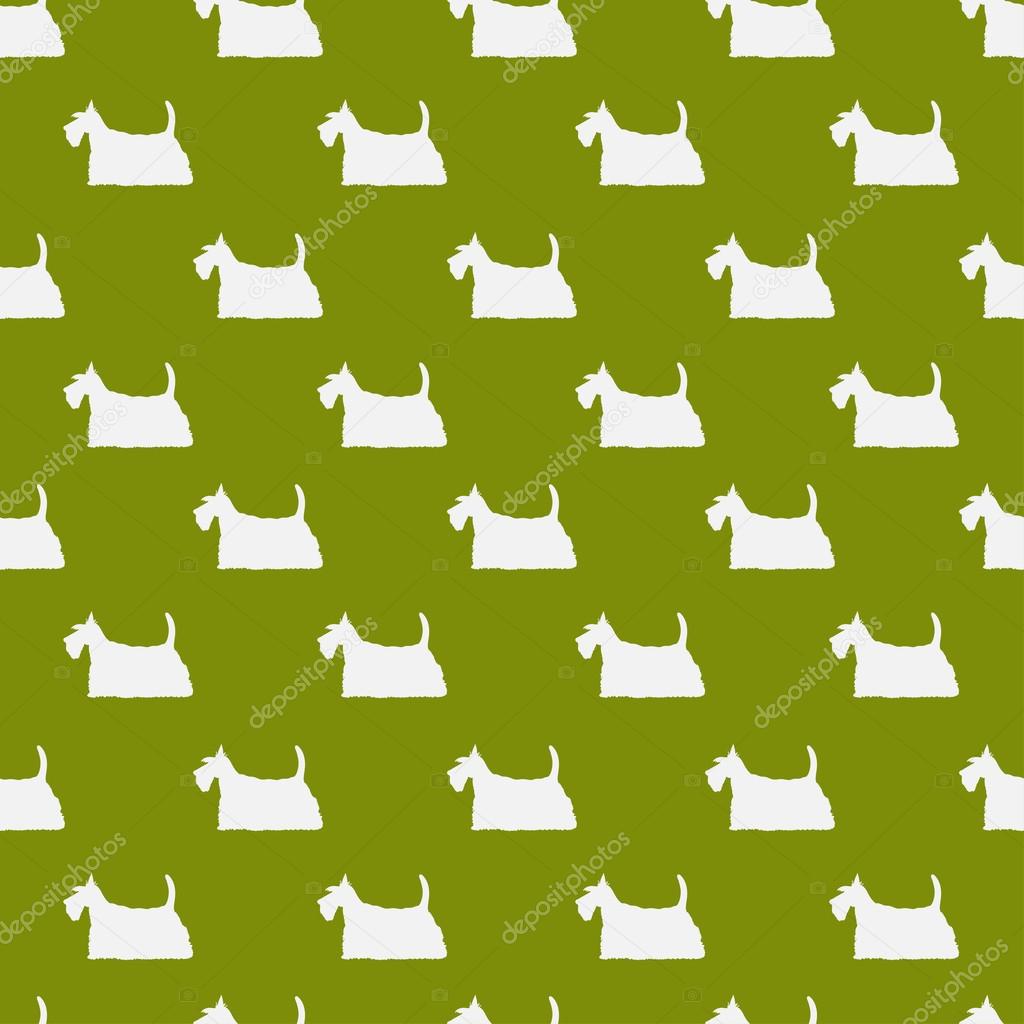 Seamless pattern with dog silhouettes