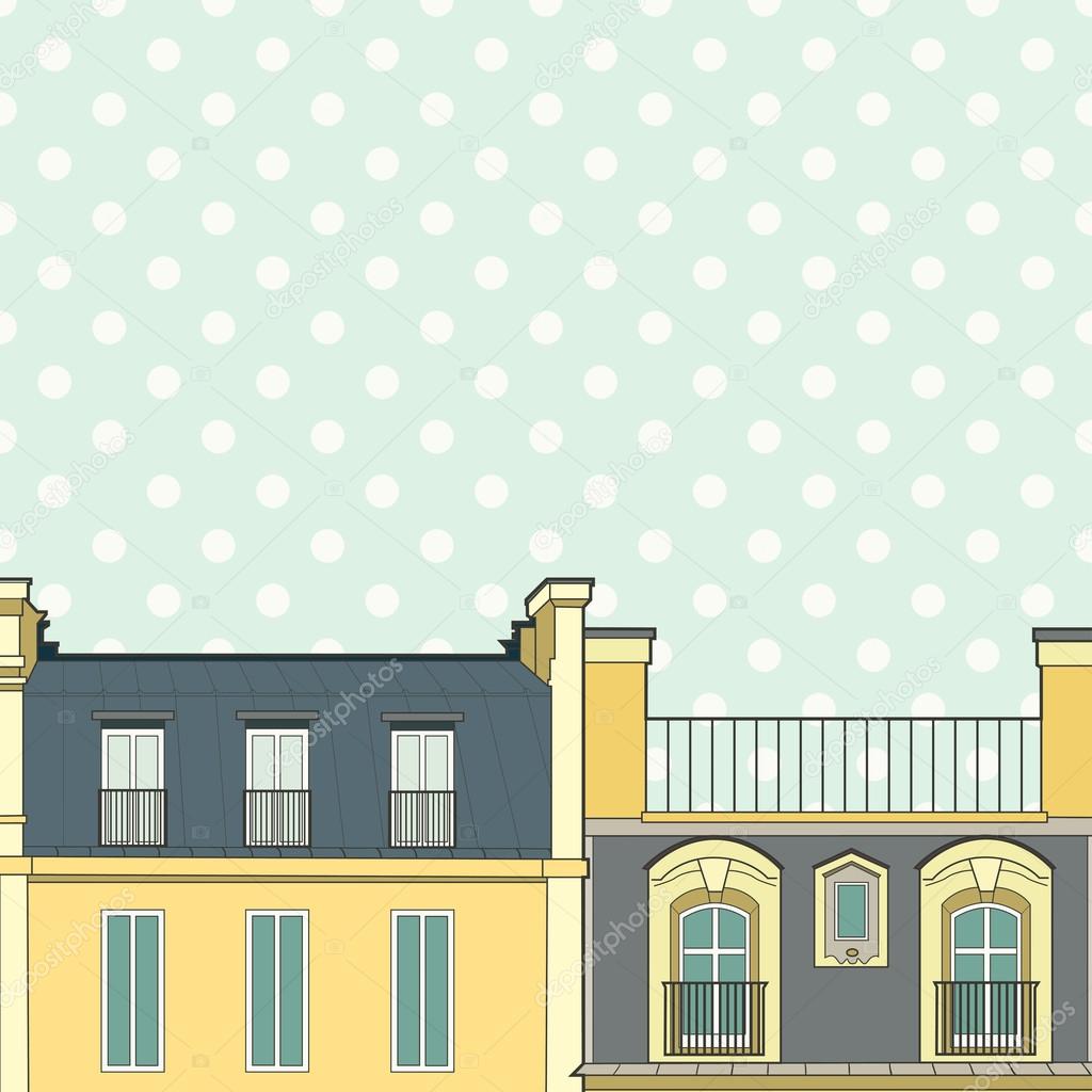 Template with Paris roofs