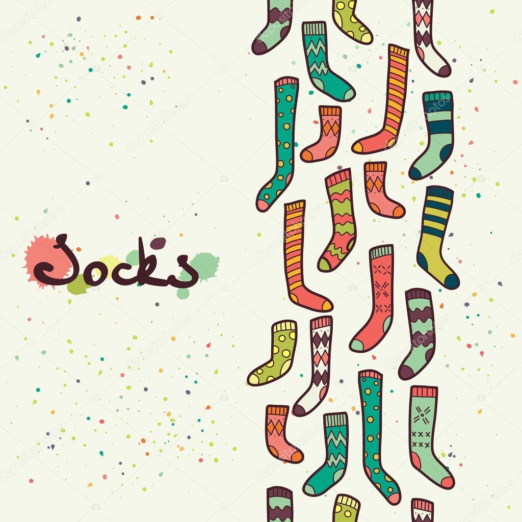 Seamless pattern with  socks