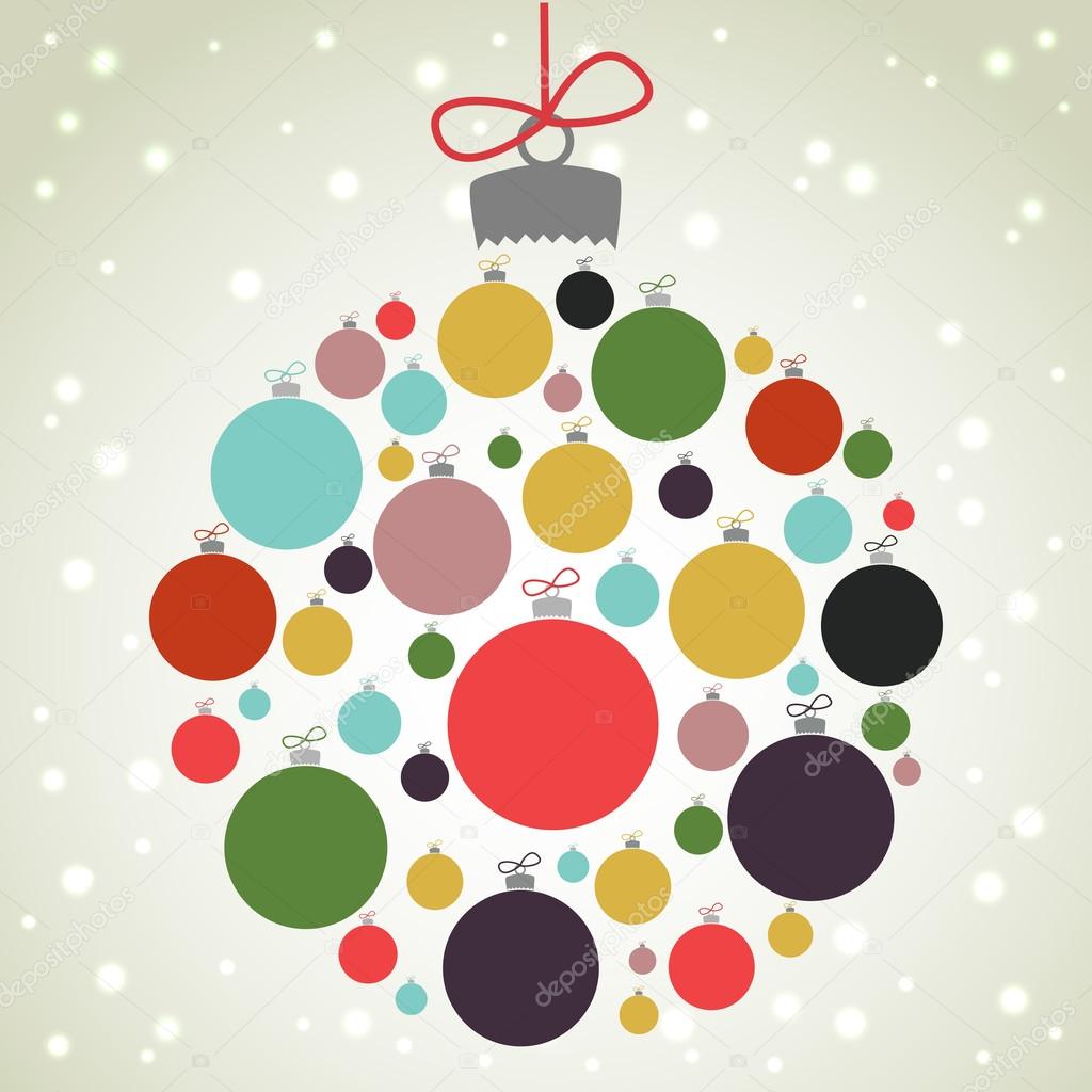 Christmas bauble shape made of colorful balls.