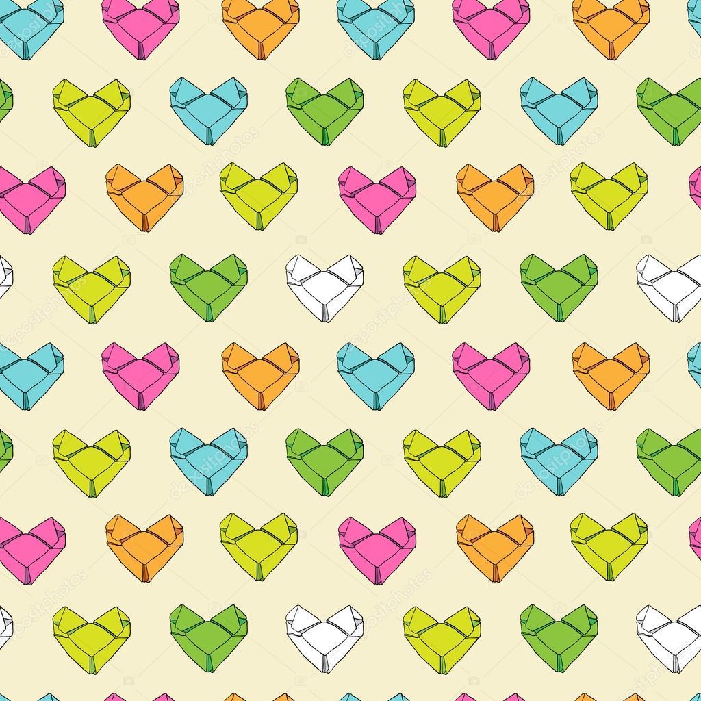 Origami Paper Hearts Pattern Stock Vector Tashanatasha