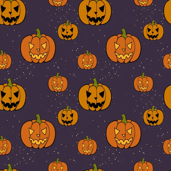 Padrão de Halloween com lanternas Jack-o ' . — Vetor de Stock