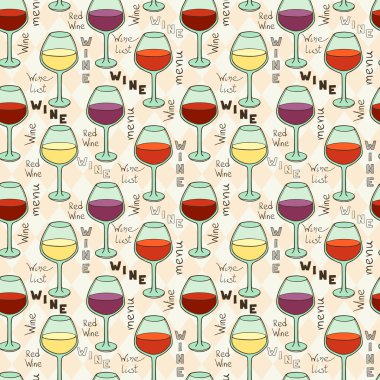 Seamless pattern with glasses of wine vector Seamless pattern with glasses of wine vector
