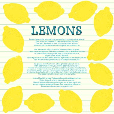 Frame with cartoon lemons