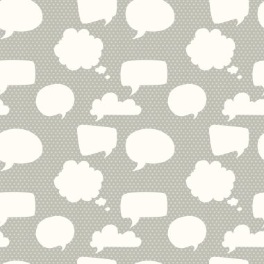 Seamless pattern with speech and thought bubbles