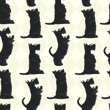 seamless pattern  with Scottish terriers
