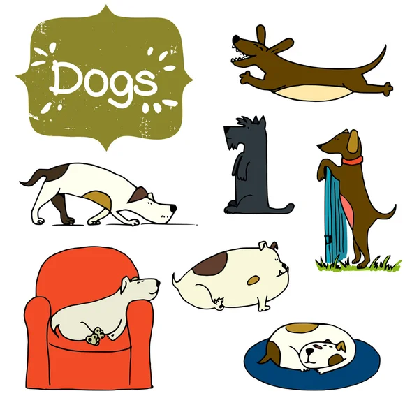 çizgi film el çekilmiş köpekler