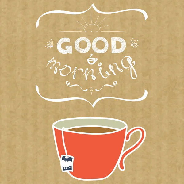 Çizgi film sabah fincan çay.