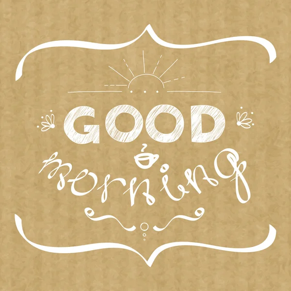 Good morning hand lettering — Stock Vector