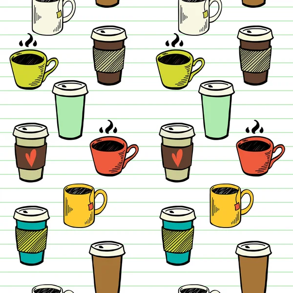 Çay ve Kahve kupaları ile Seamless Modeli