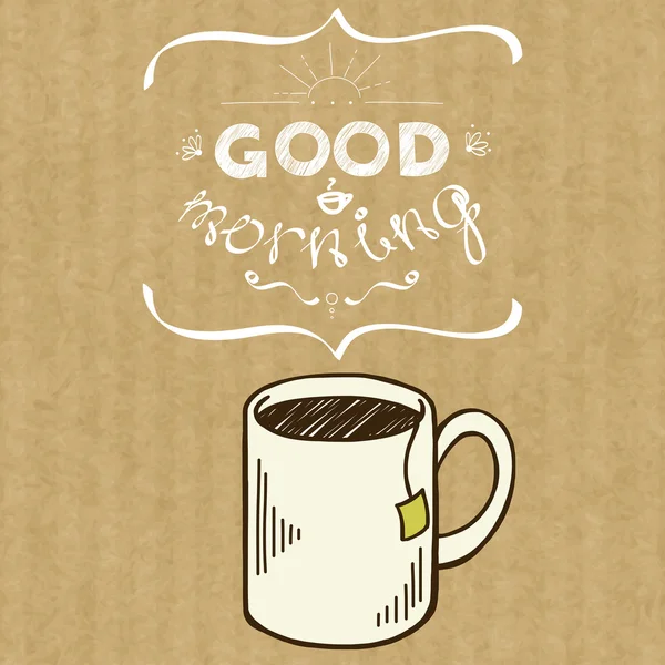 fincan çay ve Günaydın yazı