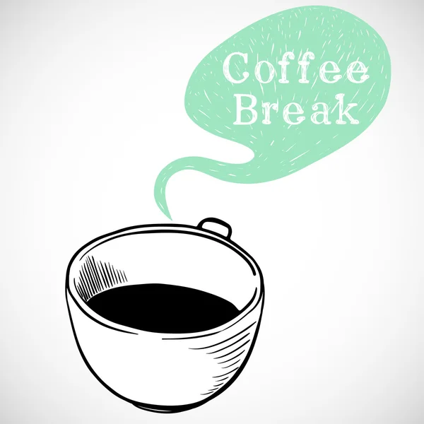 Taza de café y café Break texto — Vector de stock