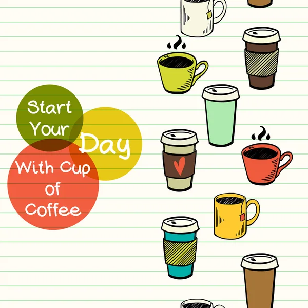 Seamless pattern  with tea and coffee cups Vector Graphics