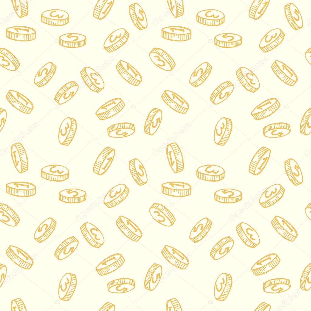 Seamless pattern with coins