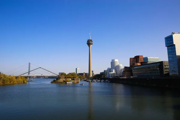 Düsseldorf Medienhafen Deutschland November 2020 Blick Über Den Fluss Auf — Stockfoto