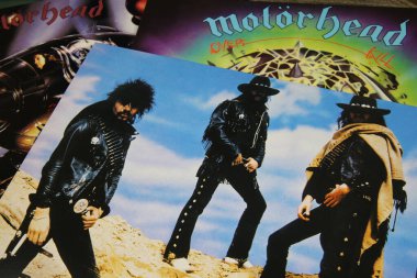 Viersen, Almanya - 9 Ocak. 2020: Soul Rock grubu Motorhead 'in vinil albüm kapağını kapatın