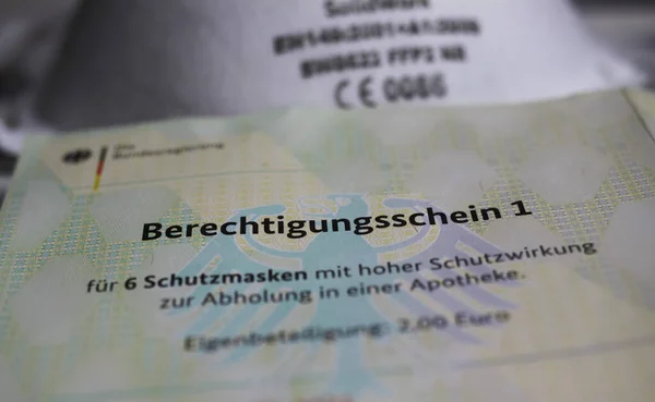 Viersen Allemagne Janvier 2021 Gros Plan Certificat Admissibilité Gouvernement Allemand — Photo