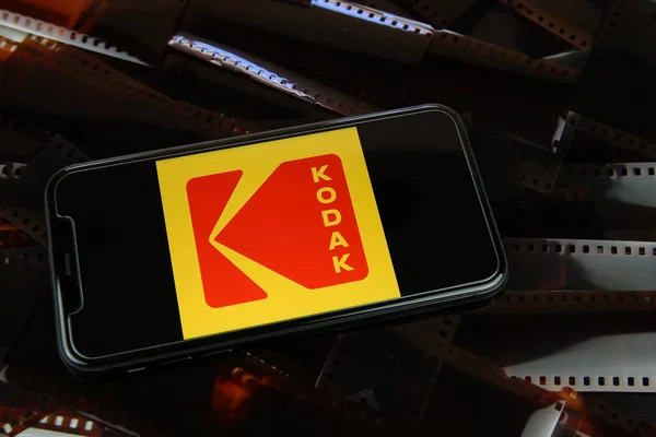 Viersen Alemanha Maio 2021 Fecho Smartphone Com Logotipo Kodak Tiras — Fotografia de Stock