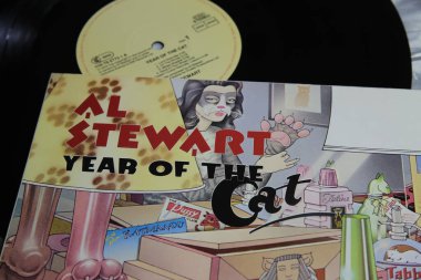 Viersen, Almanya - 9 Mayıs. 2021: Yıl boyunca şarkıcı Al Stewart 'tan izole edilmiş plak kapağı