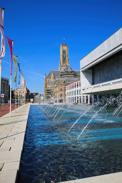 Arnhem Stadhuis Pays Bas Juillet 2021 Vue Sur Fontaine Eau — Photo