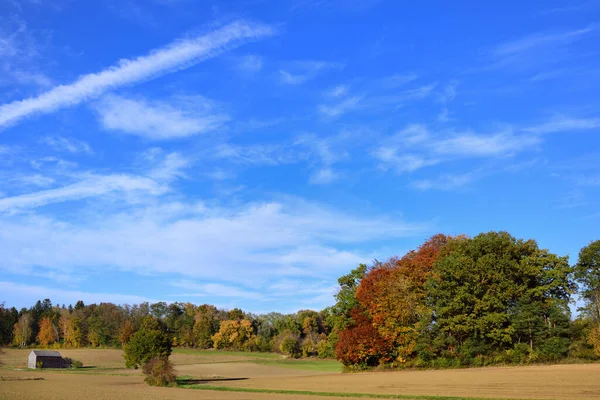 Paysage Bavière Automne Avec Des Arbres Colorés Des Champs Une — Photo