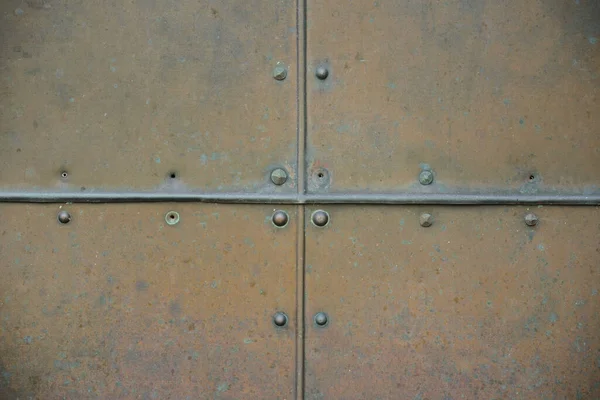 Background Divided Four Parts Made Copper Plate Has Been Weathered — Stock Photo, Image