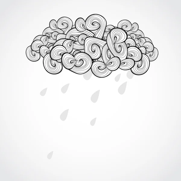 Abstract hand drawn cloud — Stock Vector