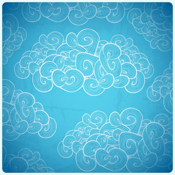 Fondo sin costuras con nubes — Vector de stock