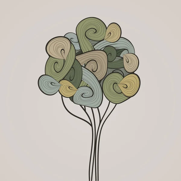 Ondes abstraites arbre . — Image vectorielle