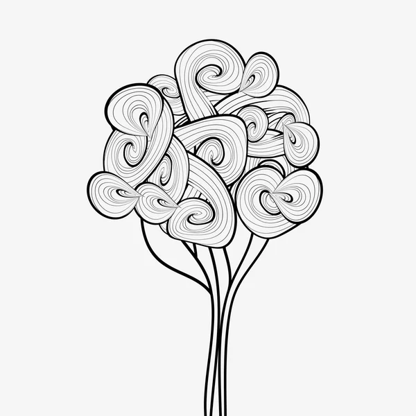 Símbolo árbol dibujado a mano . — Vector de stock