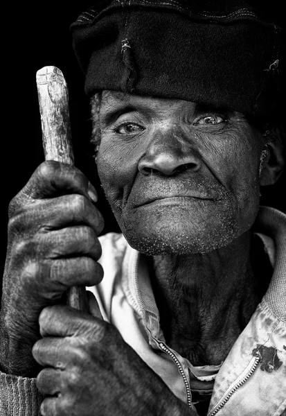 Unidentified old Malawian man — Stock Photo, Image