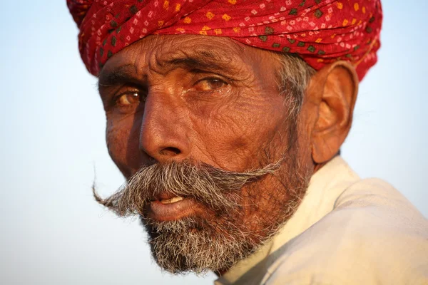 Old Rajastani man, India — стоковое фото