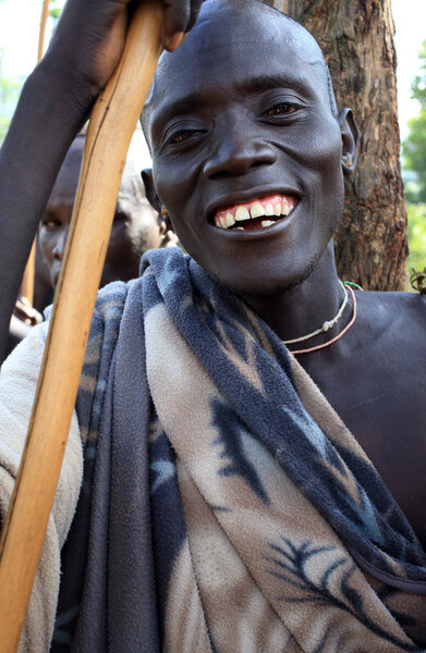 Unidentified Suri dancer at a ceremony