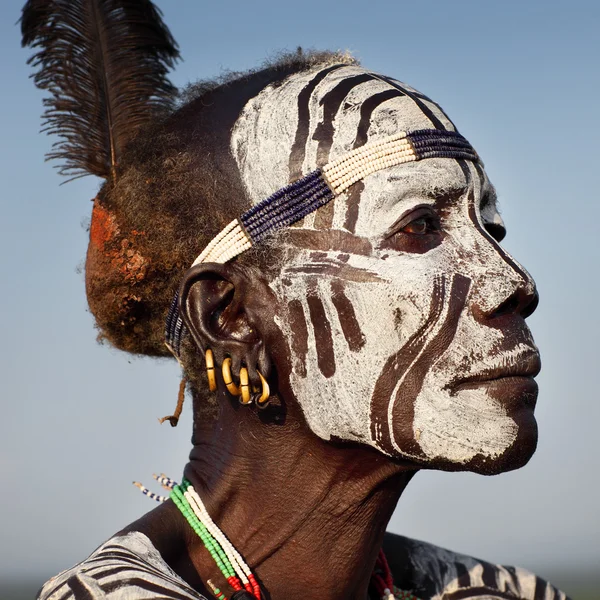 Unidentified Mursi man — Stock Photo, Image