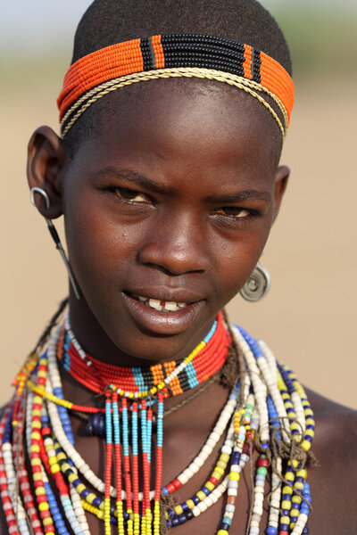 Beautiful Arbore girl in Lower Omo Valley, Ethiopia