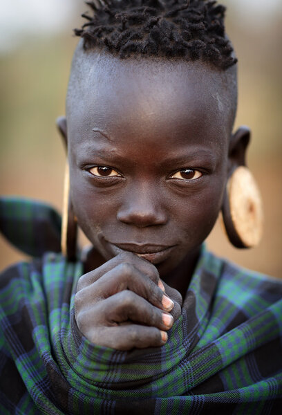 Mursi girl in Lower Omo Valley, Ethiopia