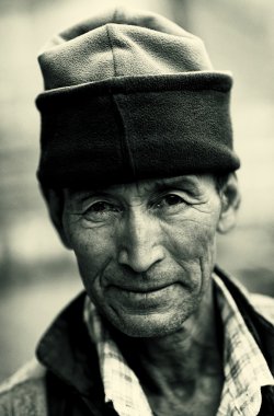 ihtiyar bir Himalaya köyde ladakh, Hindistan.