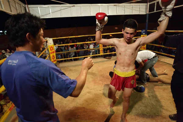 Muay Laoský kick box boj v Laosu — Stock fotografie