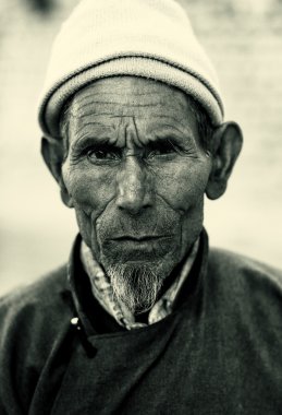 eski Müslüman adam ladakh, Hindistan