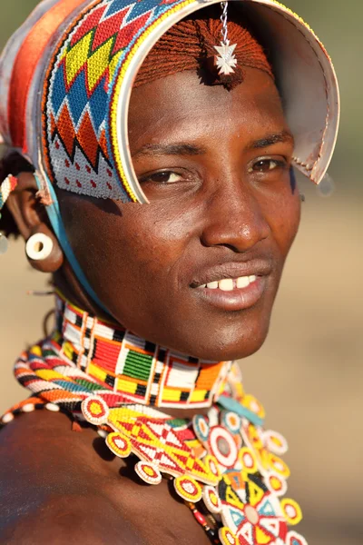 Oidentifierade Samburu krigare — Stockfoto