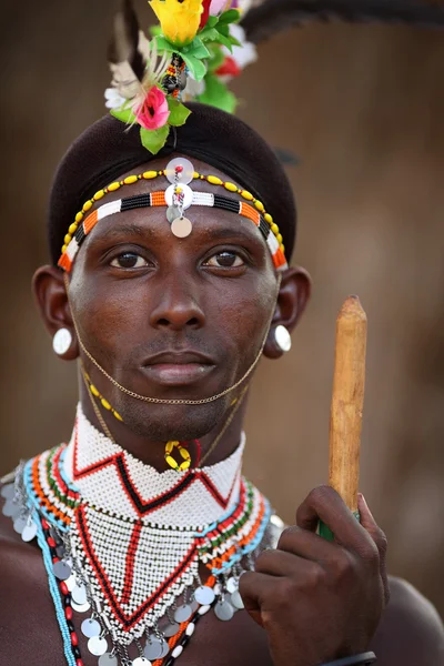 Oidentifierade Samburu krigare — Stockfoto
