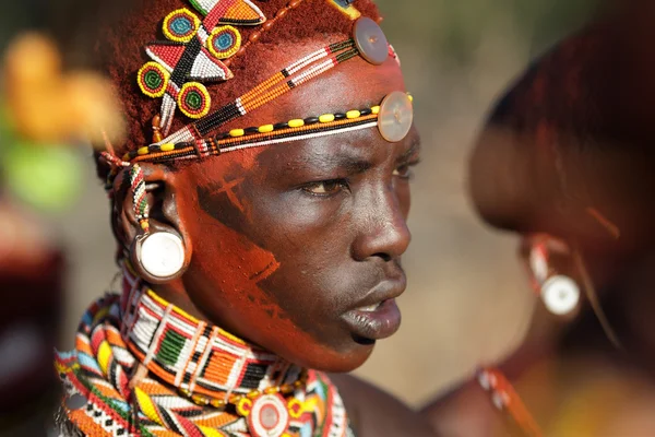 Niezidentyfikowane wojownikiem Samburu — Zdjęcie stockowe