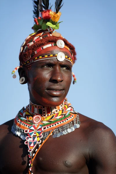 Niet-geïdentificeerde Samburu warrior — Stockfoto