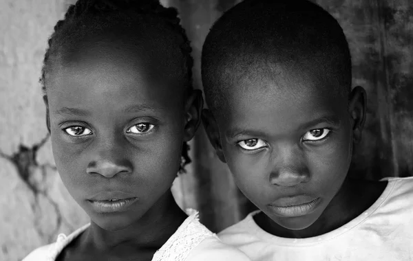 Zblízka portrétní afrických dětí — Stock fotografie